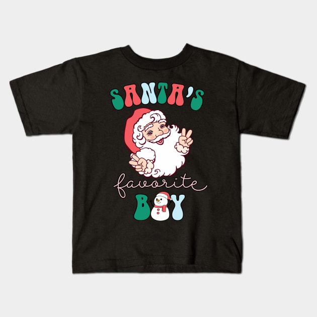Santa's Favorite Boy Kids T-Shirt by MZeeDesigns